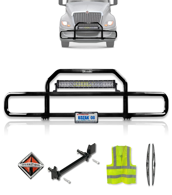 Front Grille Guard Black International LT LT625 (Plastic Bumper)
