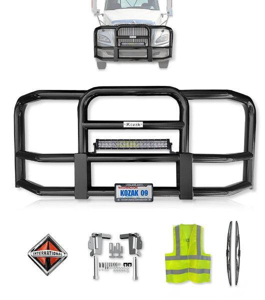 Full Front Grille Guard Black International ProStar