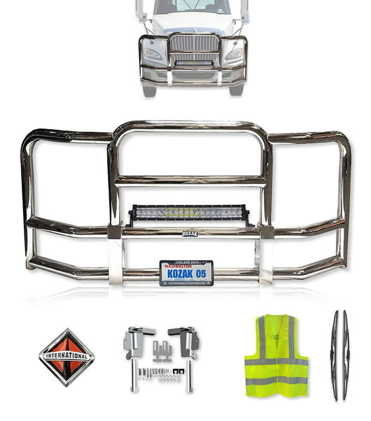 Full Front Grille Guard Chrome International Prostar