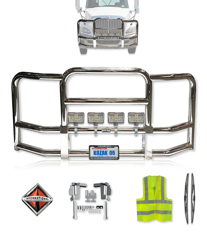 Full Front Grille Guard Chrome International Prostar