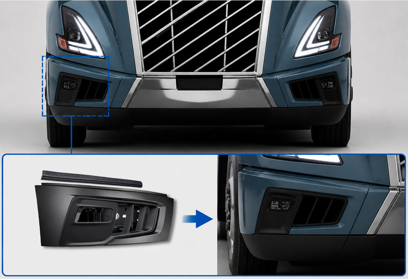 Bumper Corner, End Cap and Bezel Set Passenger 2025+ Volvo VNL New