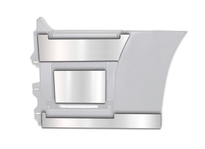Stripes Chrome Trim Set for Rear Step Fairing Panel 37" (95 cm) Driver Side (12L, 13L, 14L)  2004-2017 Volvo VNL