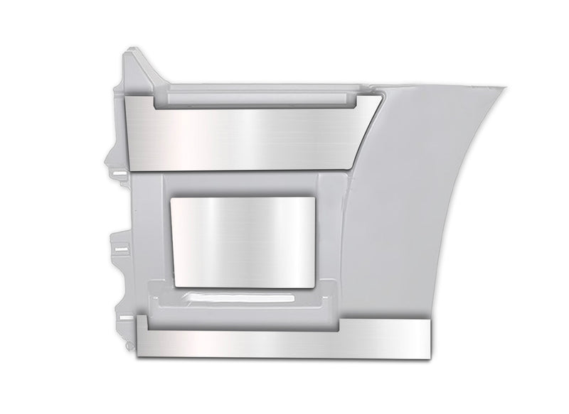 Stripes Chrome Trim Set for Rear Step Fairing Panel 33" (85 cm) Driver Side (12L, 13L, 14L)  2004-2017 Volvo VNL