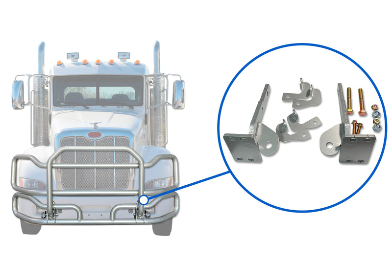 Brackets Fits Deer Guard Set EX-Guard Peterbilt 386