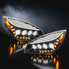 Headlights Full LED Quad Halo DRL Set 2018+ Freightliner Cascadia 126 116