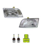 Headlight Set with Led Bulbs 1998-2003 Volvo VN VNL 2000-2017 VNM