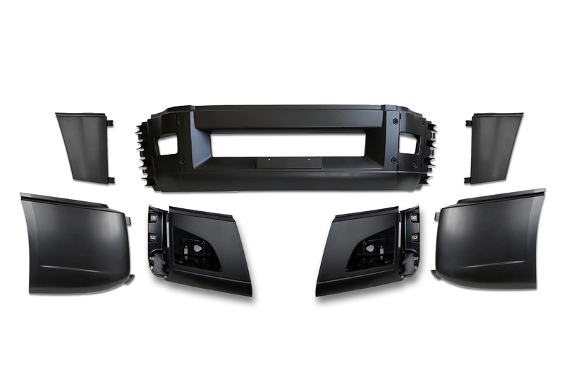 Bumper Set with Fog Holes with Chrome Trim and Brackets 2018+ Volvo VNL VNR