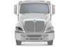 KOZAK Replacement Black Projector Headlight with Glow LED bar (Passenger Right Side) For International ProStar 2008-2016 PLUS Logo, Wipers, 2x H1, 2x H7 LED Bulbs, Frame License Plate and Vest