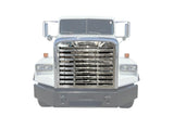 KOZAK Aftermarket Replacement Chrome Grille Compatible with Freightliner FLD 112 PLUS Freightliner Logo, 2x 22" Windshield Wipers, License Plate Frame and KOZAK Reflective Vest