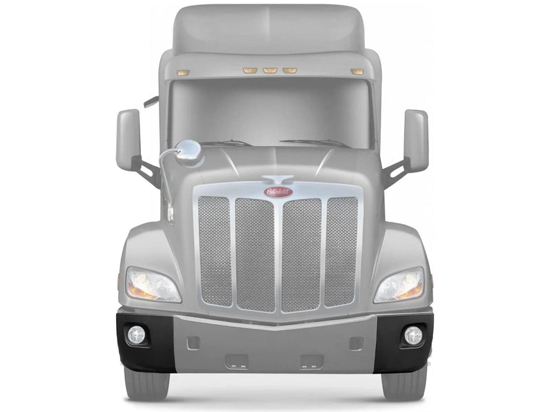 KOZAK Replacement PLASTIC Bumper Corners with Fog Light Hole Right Passenger & Left Driver Side compatible with Peterbilt 579 - PLUS Logo Emblem, 2x 22" Wipers and KOZAK Vest