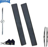 Kozak Low Wind Cab Fairing Extension Air Deflector Left Right for Volvo VNL 04-16 Plus Logo with Stripe, 2X 22 Windshield Wipers and 2X Kozak Face Masks