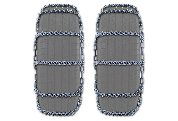 KOZAK 11R22.5, 295/75R22.5 Dual Studded Tire Chains 7mm Link Cam Snow Ice Traction Commercial Truck PLUS KOZAK Vest