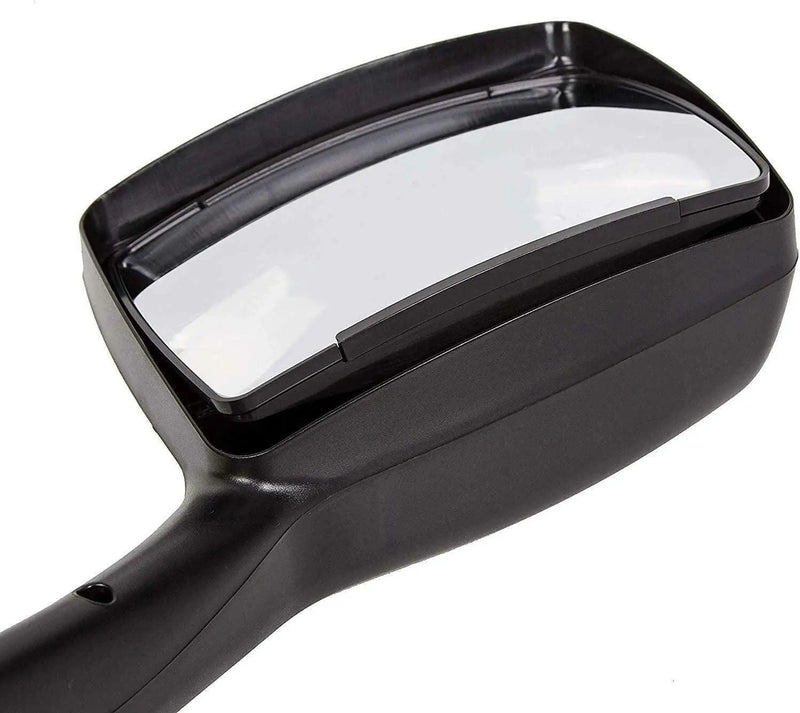 Kozak Chrome Finish Hood Mirror Left (Driver Side) and Right (Passenger Side) Pair Set for Peterbilt 579 Semi Trucks PLUS 2x22 inch Windshield Wipers, Logo and KOZAK Vest