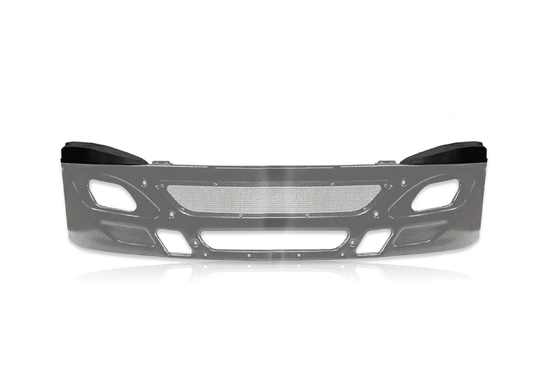 International Prostar Bumper black Corner Right and Left (Passenger and Driver Side) PLUS International Logo Emblem, 2x22" Windshield wipers and KOZAK Reflective Vest