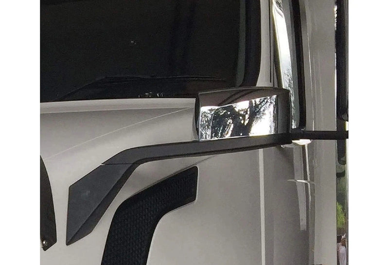 Replacement Hood Chrome Finish Mirror Left Driver Side Only With Mounting Kit for Volvo VNL 2004-2017- Volvo Truck Accessories - PLUS Volvo Logo Emblem, 2x 22" Wipers, KOZAK Reflective Vest