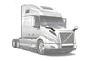 Chrome Hood Heated Mirror Aftermarket Replacement Pair Right and Left Side compatible with Volvo VNL 2018+ Semi Trucks PLUS Volvo Logo, 2x Wipers and KOZAK Reflective Vest
