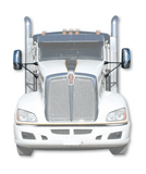 Kozak Chrome Door Mirror With Arms (Left Driver and Right Passenger Side) compatible with Kenworth T660 T600 T800 2008-2016 PLUS Kenworth Logo, 2x22" Windshield wipers and Kozak Reflective Vest