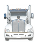 Kozak Chrome Door Mirror With Arms Right (Passenger Side) compatible with Kenworth T660 T600 T800 2008-2016 PLUS Kenworth Logo, 2x22" Windshield wipers and Kozak Reflective Vest