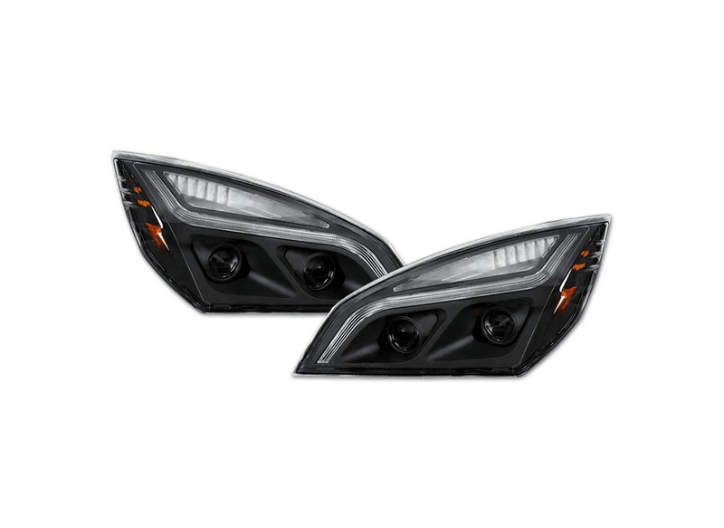 LED Projection Headlight Pair Set Black for Freightliner Cascadia 2018+ - Tacoma Parts Corporation