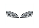 Chrome Projection LED Headlights Pair Set for Freightliner Cascadia 2018+ - Tacoma Parts Corporation