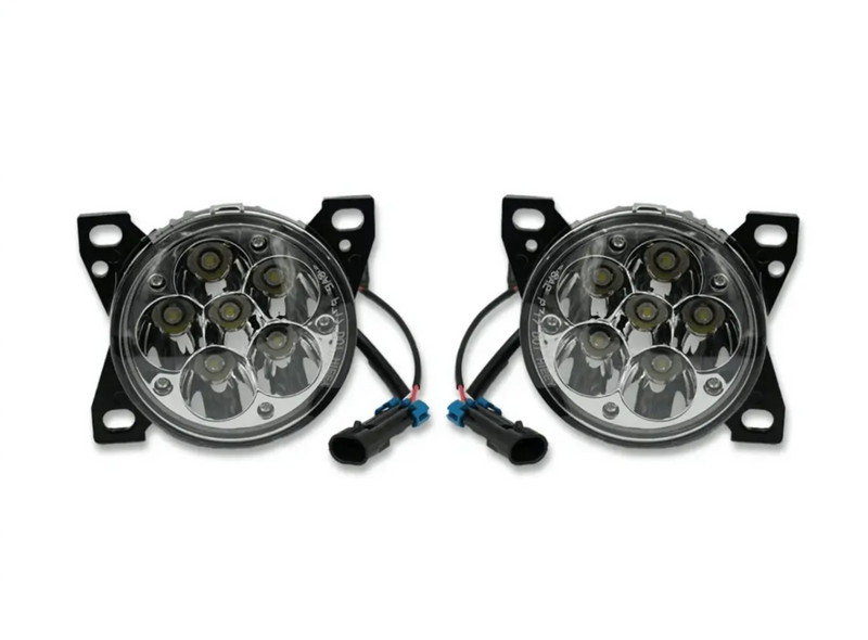 Performance High Power Chrome Housing LED Projector Fog Light Lamp Pair Set for Kenworth T660 Peterbilt 579/578 - Tacoma Parts Corporation