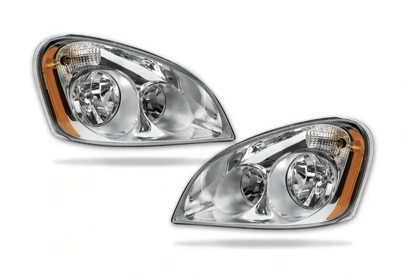 KOZAK Hood Long With Chrome grille and Headlight set For Freightliner Cascadia 2008-2018 125" BBC PLUS Freightliner Logo, 2x22" Windshield Wipers, License Plate Frame and Vest