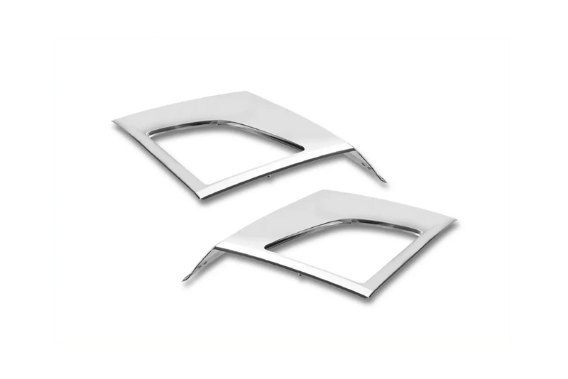 KOZAK compatible with Volvo VNL 2018+ Bumper Corners Chrome Trim w/Fog Light Holes LH RH Pair Set