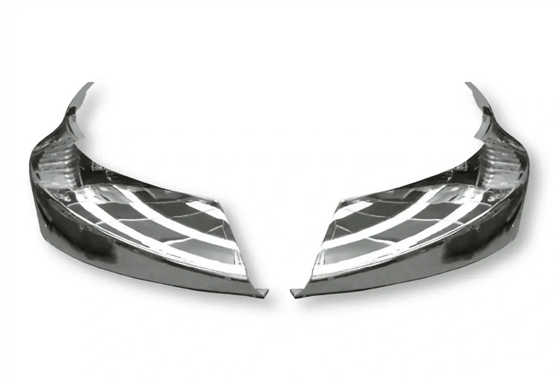 Kozak International Prostar Bumper Corner Right and Left (Passenger and Driver Side) Plastic Chrome PLUS International Logo Emblem, 2x22" Windshield wipers and KOZAK Reflective Vest