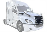 KOZAK Fiberglass Hood Shell With Chrome Front Grille and Side Hood Vent Black with Chrome Stripe fits Freightliner Cascadia 2018+ PLUS Logo, 2X 22 Windshield Wipers, License Plate Frame and Vest