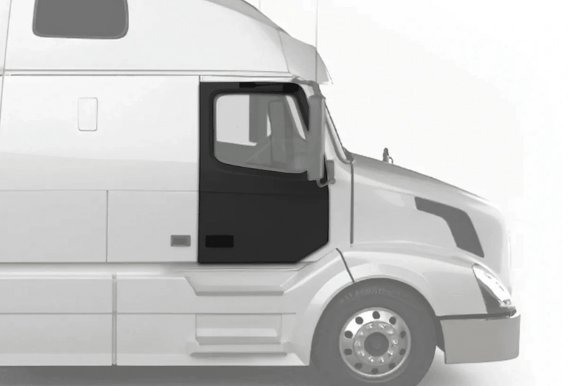 KOZAK Right DOOR ASSEMBLY FRONT (Passenger Side) Compatible With Volvo VNL 2004-2017 PLUS Volvo Logo with stripe, 2x 22" Windshield Wipers, License Plate Frame and Vest