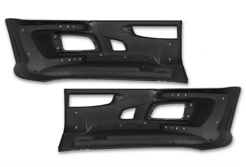 Kozak Black Plastic Bumper Extension Corner (Driver Left and Passenger Right Side) Pair Set for Kenworth T660 - Tacoma Parts Corporation