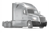 KOZAK Complete PLASTIC Bumper without Fog Lamp Hole for Freightliner Cascadia 2018+ with air flow deflector PLUS Freightliner Logo, 2x22" Wipers, License Plate Frame and KOZAK Vest