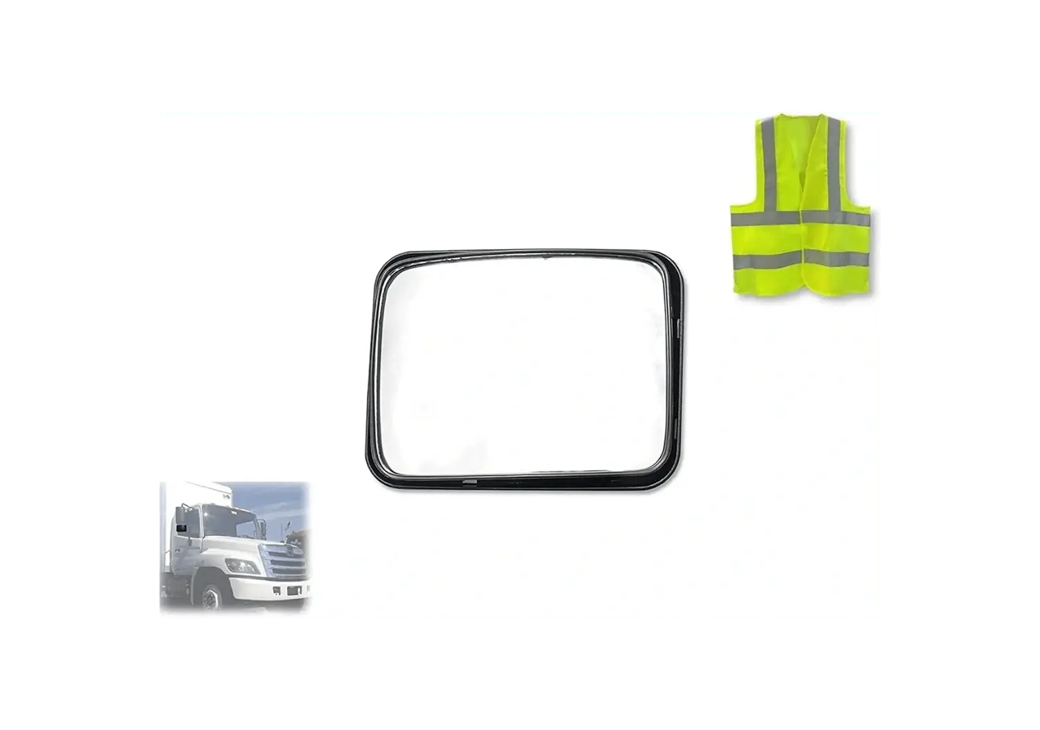 Kozak Small bottom Rear View Wide Angle Door Mirror for Hino 258 268 338 358 Semi Trucks Black NOT Heated NO Power