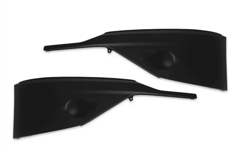 Kozak Black Plastic BUMPER COVERS PAINT without FOG LAMP HOLE PAIR SET (Driver Left and Passenger Right Side) for KENWORTH T680 NEXT GEN 2022 2023+ PLUS Logo, 2x22" Windshield Wipers and KOZAK Vest