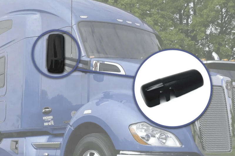 KOZAK Black Door Mirror Cover (Right Passenger Side) For Kenworth T680 T880 Truck Accessories PLUS Logo, 2x22" Windshield wipers and KOZAK Reflective Vest