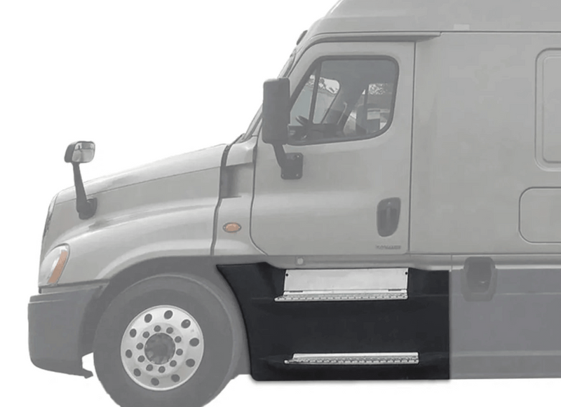 KOZAK Front Fairing Step Panel (Left Driver Side) with 2X Steps and Upper Step Trim for Freightliner Cascadia 2008-2017 Plus Logo, 2x22 Windshield Wipers, License Plate Frame and Vest