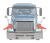KOZAK Chrome Bug Deflector frame For Volvo VN VNL 1996-2003 Semi Truck Parts PLUS 2x 22 inch Wipers and and KOZAK Vest