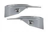 Kozak Chrome BUMPER COVERS without FOG LAMP HOLE PAIR SET (Driver Left and Passenger Right Side) for KENWORTH T680 NEXT GEN 2022 2023+ PLUS Logo, 2x22" Windshield Wipers and KOZAK Vest