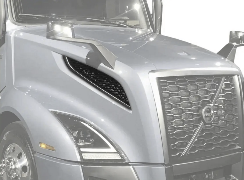 KOZAK Air Hood Vent Grille compatible with Volvo VNL 2018 2019 2020 (Passenger Right Side) PLUS Logo Emblem and KOZAK Vest