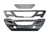KOZAK PLASTIC Bumper SET wiht Chrome Trim: Center Bumper Cover and End Corner Extension PAIR (Left Driver and Right Passenger Side) for International Prostar 2008-2015 PLUS Logo, Wipers, License Plate Frame and Vest
