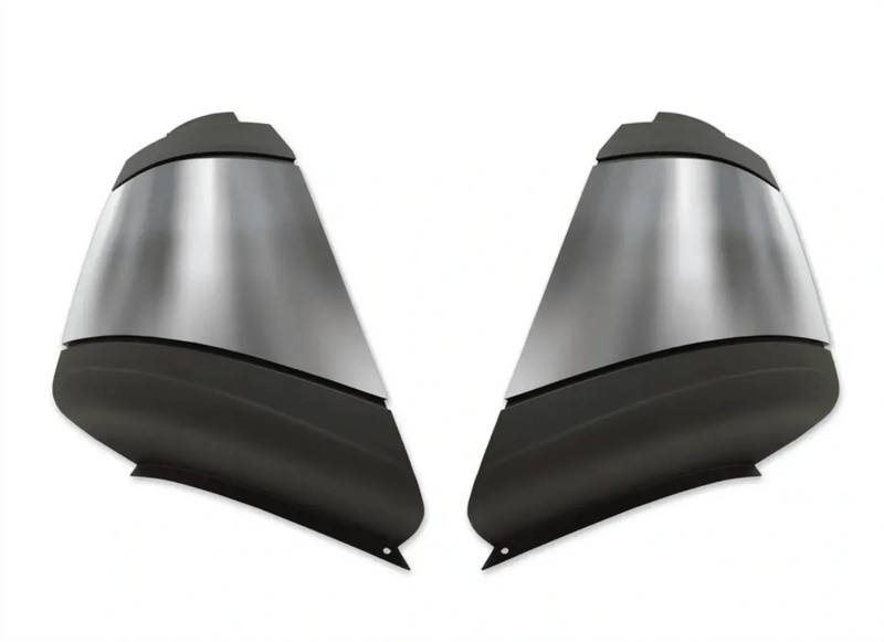 KOZAK PLASTIC Bumper End Corner Extension PAIR with Chrome Trim (Left Driver and Right Passenger Side) for International Prostar 2008-2015 PLUS International Logo, Windshield Wipers and KOZAK Vest