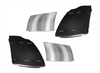 KOZAK PLASTIC Bumper SET wiht Chrome Trim: Center Bumper Cover and End Corner Extension PAIR (Left Driver and Right Passenger Side) for International Prostar 2008-2015 PLUS Logo, Wipers, License Plate Frame and Vest