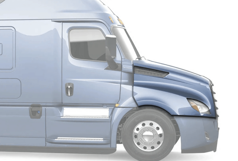 KOZAK Fiberglass Hood Fender (Right Passenger Side) For FREIGHTLINER CASCADIA 2018+ PLUS Logo, 2X 22 Windshield Wipers, License Plate Frame and Vest