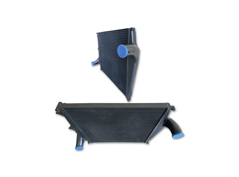 KOZAK Replacement Charge Air Cooler CACV0107Z046 / 20710399 for Volvo VNL 00-08, VN 98-99, VT 06-10, VNM 00-09 Plus Volvo Logo with Stripe, Wipers, 2X Trailer Tail Lights, License Plate Frame, Vest