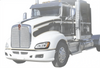 KOZAK Chrome LED Headlight (Driver Left Side) for Kenworth T660 T770 T700 T170 T270 T370 T470 T440 2008-2016 PLUS Logo, Wipers, Frame License Plate, 4x H11 LED Bulbs and Vest