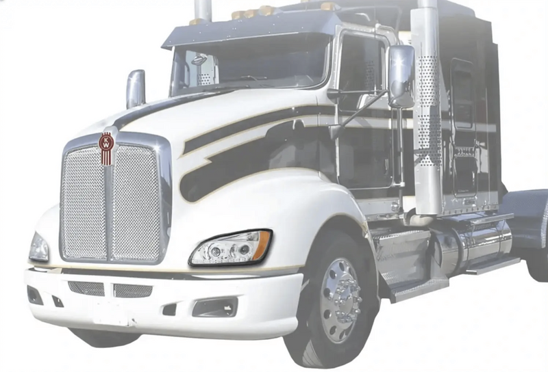 KOZAK Chrome LED Headlights (Driver Left and Passenger Right Side) Pair for Kenworth T660 T770 T700 T170 T270 T370 T470 T440 2008-2016 PLUS Logo, Wipers, Frame License Plate, 4x H11 LED Bulbs and Vest