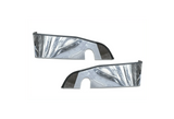 KOZAK Chrome STEEL Bumper Corner Pair Driver Left & Passenger Right Side for New Freightliner Cascadia 2018+ PLUS Logo, 2x 22" Windshield Wipers, License Plate Frame and Vest