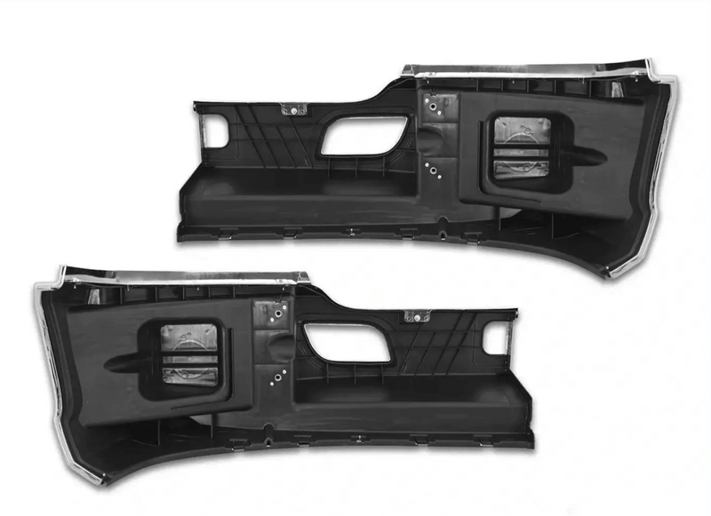 Kozak Bumper Chrome Plastic Extension Corners (Driver Left & Passenger Right Side) Pair SET for Kenworth T680 - Tacoma Parts Corporation