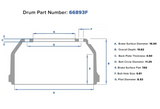 Brake Drum 16.50" X 7.0" Outboard (Drum Bolt Hole Count - 10) 66893F. Made in USA
