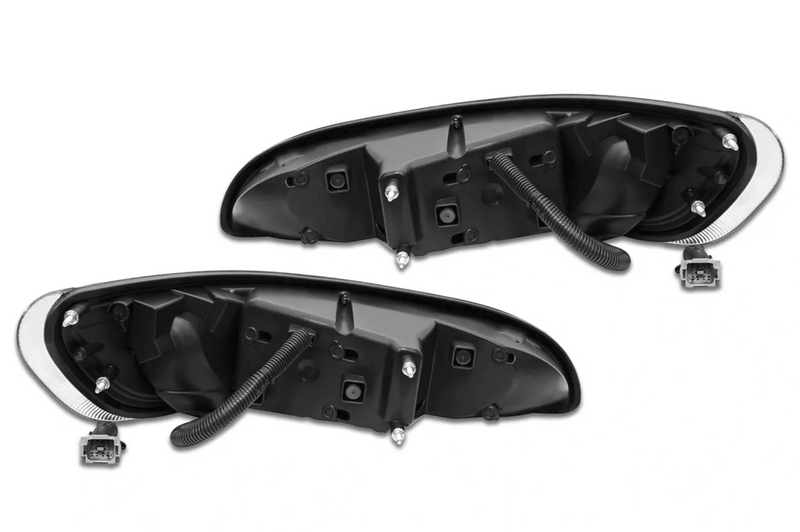 KOZAK Black LED Headlights Pair (Driver Left & Passenger Right Side) for PETERBILT 330 335 384 386 387 PLUS Logo, Windshield Wipers and Vest